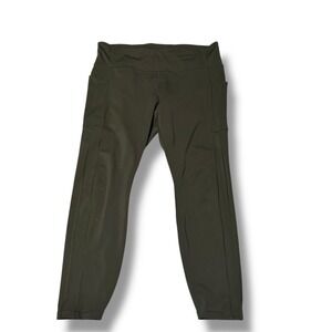 Athleta Ultimate Stash II Tight Leggings Green *Flawed Size XL 35 x 26